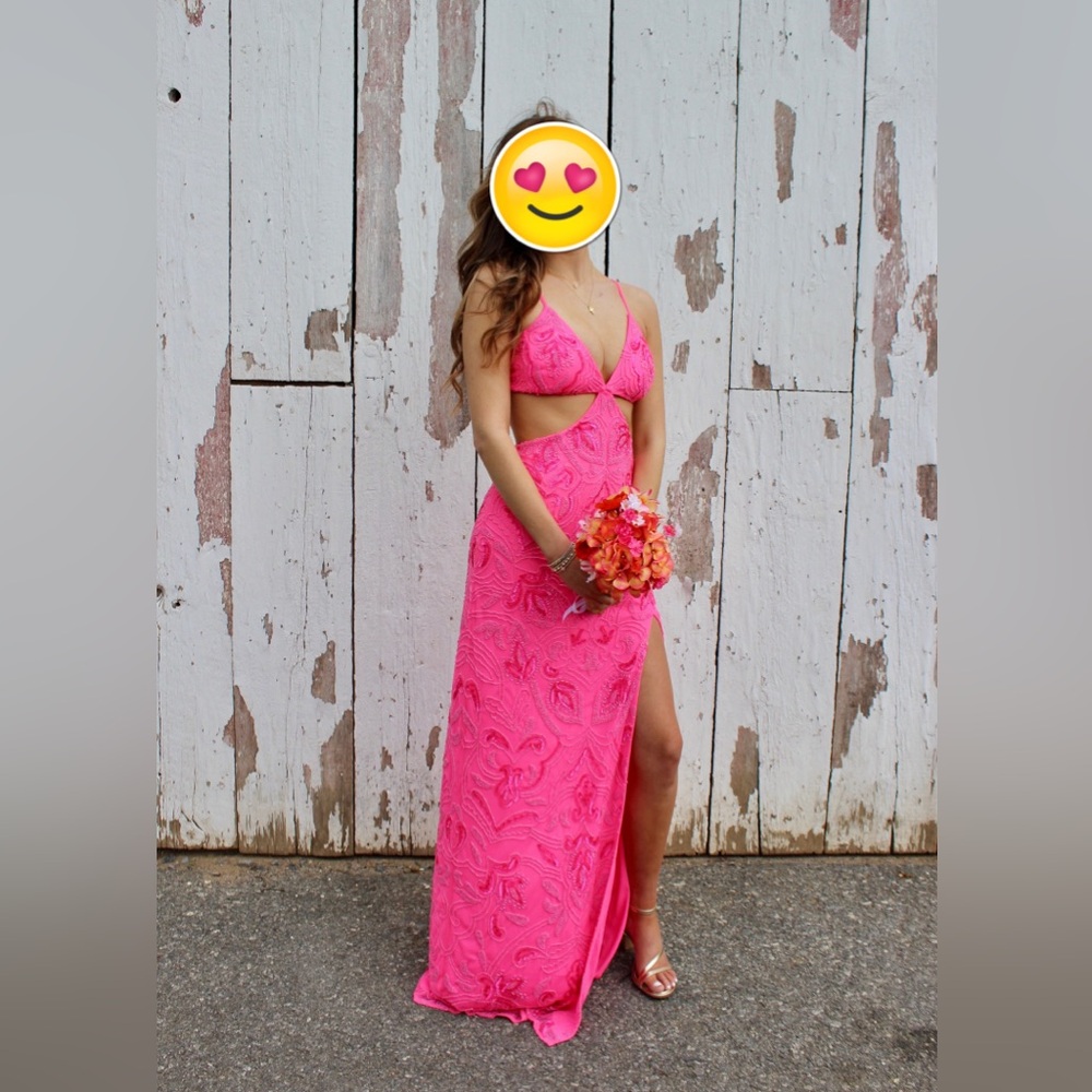Chandalier Vibrant Pink Cutout Gown
